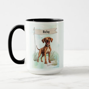 Caneca Aquarela Personalizada Cachorro Plott