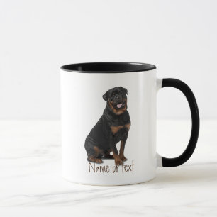 Caneca Aquarela Rotweiller Pet Dog Cão Personalizado