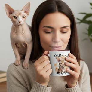 Caneca Aquarela Sphynx Marrom Personalizado