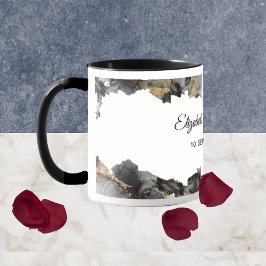 Caneca Aquarela Vanessa Black and White Mug