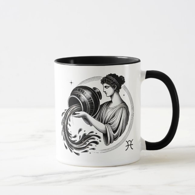 Caneca Aquário Zodíaco Astrologia (Direita)