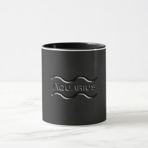 Caneca AQUARIUS, Design abstrato do Sinal Zodíaco,