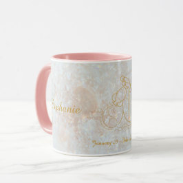 Caneca Aquarius Zodiac - Sinal de Estrela Cósmica - Leitu