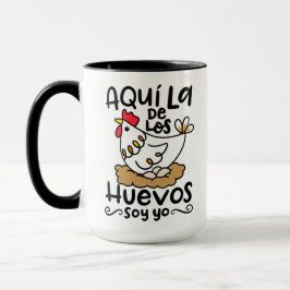 Caneca Aqui La De Los Huevos Soy Yo, desenhado à mão