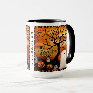 Caneca Aranha Fantasma Fantasma Cute Boo Personalizável