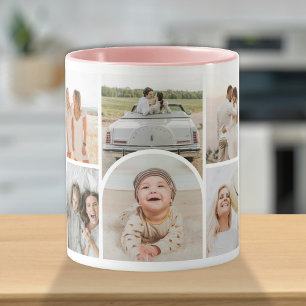 Caneca Arca de Colagem de 10 Fotos Personalizada, Na moda
