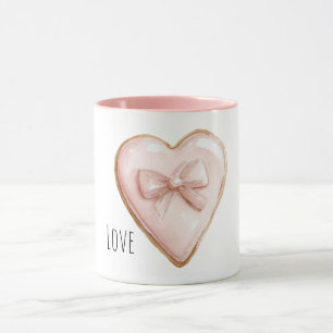 Caneca Arco de Coração Rosa Bege