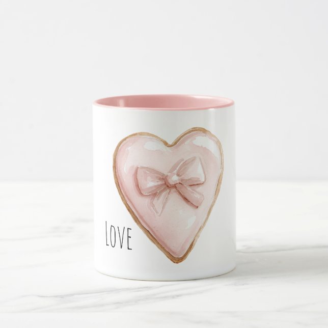 Caneca Arco de Coração Rosa Bege (Centro)