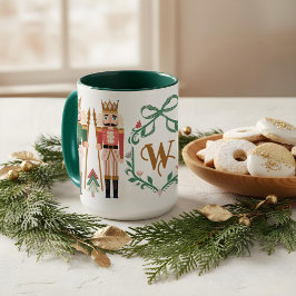 Caneca Arco de Monograma de Noz-Cracker de Natal Whimsso