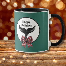Caneca Arco de Xadrez Preta e Preta de Baleia Natal