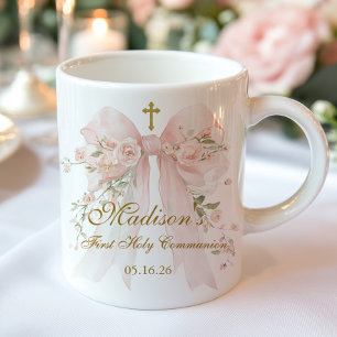 Caneca Arco Floral Favors Religiosos Primeira Comunhão