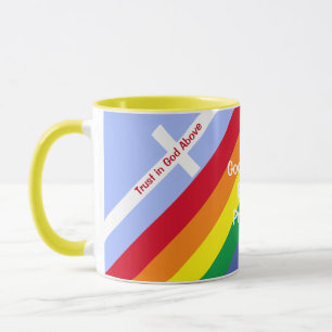 Caneca Arco-Íris Brilhante Com Um Cof Inspiracional Cute