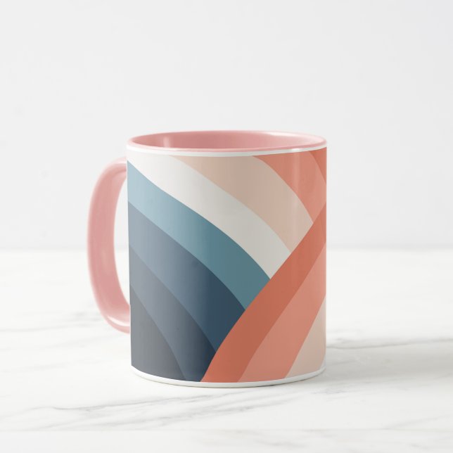 Caneca Arco-íris colorido de dois retratos (Frente Esquerda)