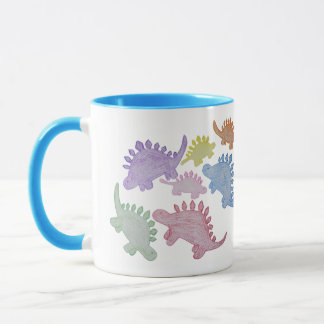 Caneca Arco-Íris Colorido Stegosaurus Mug 11 oz