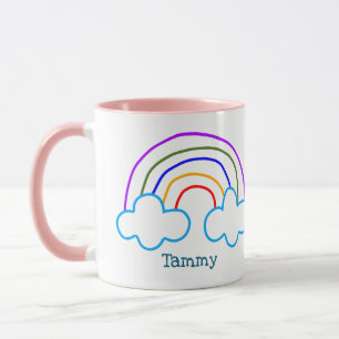Caneca Arco-íris de desenho personalizado