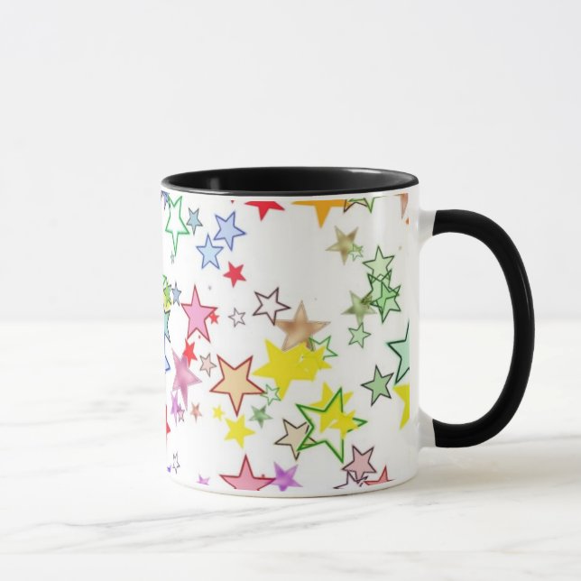 Caneca Arco-íris de estrelas das cores (Direita)
