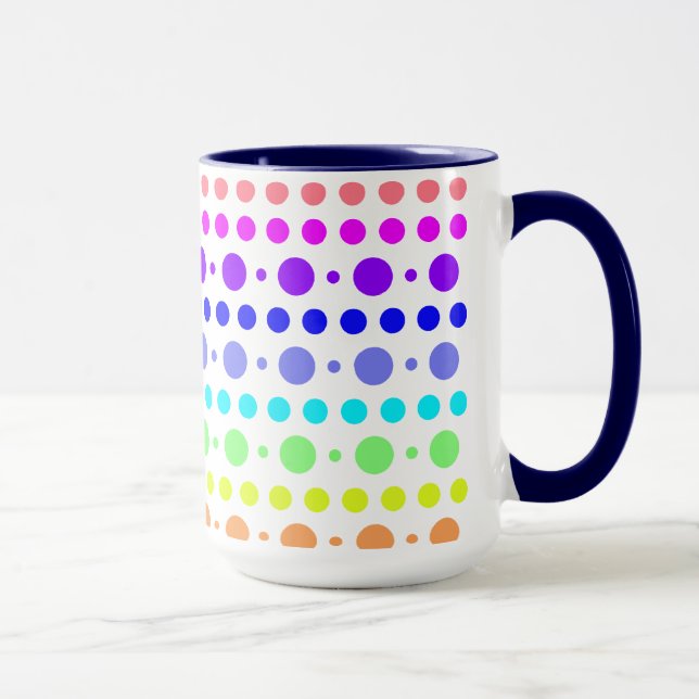 Caneca Arco-íris de pontos - escolha seu estilo e cor (Direita)