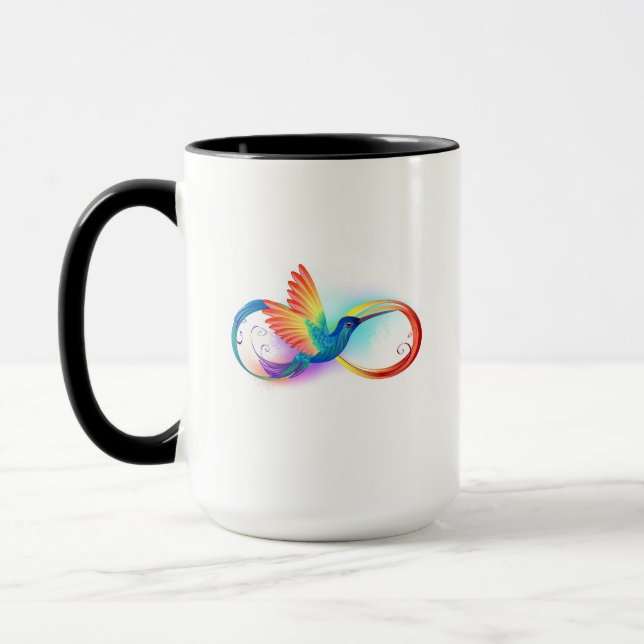 Caneca Arco-íris Hummingbird com símbolo Infinito (Esquerda)