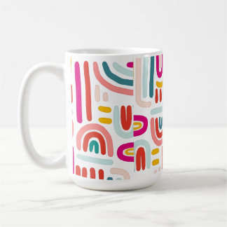 Caneca Arco-Íris Rosa – Xícara de Café Pastel Fofo