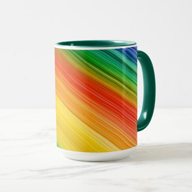 Caneca Arco-íris Vibrante de Cores (Frente Esquerda)