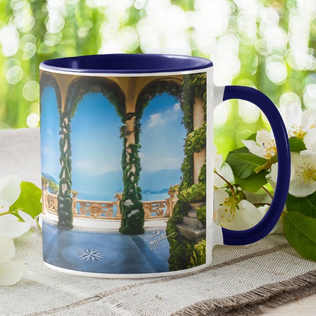 Caneca Arcos Elegantes de Itália Veranda Lake Como (Criador carregado)