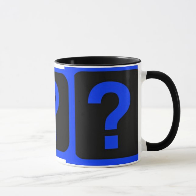 Caneca Área azul da informação do ponto de interrogação (Direita)