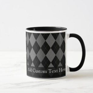 Caneca Argyle Cinza de carvão preto