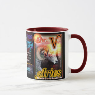 Caneca Aries dos peixes do limite do zodíaco de Valxart