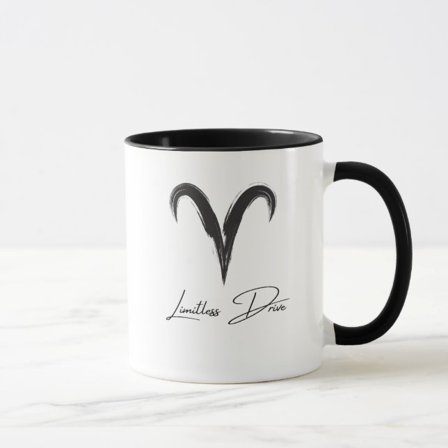 Caneca Áries 'Limitless Drive' Orgulho do Zodíaco Preto e (Direita)