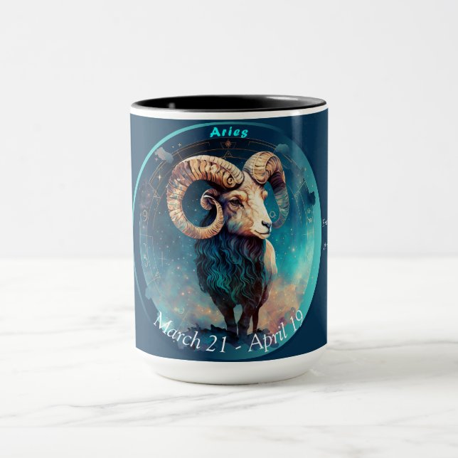 Caneca Áries o Carneiro Personalizável "21 de Março - 19  (Centro)