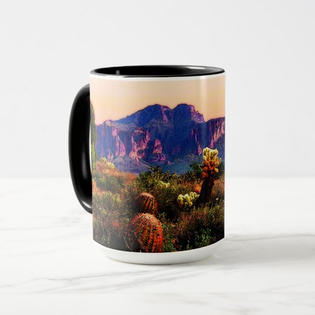 Caneca Arizona Deserto Paisagem Superfície Montanha (Frente Esquerda)