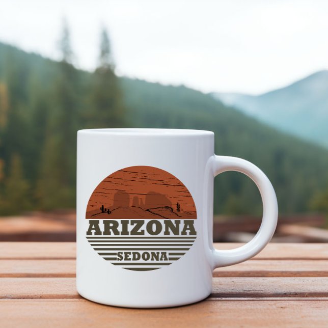 Caneca Arizona Sedona paisagem vintage az retro (Criador carregado)