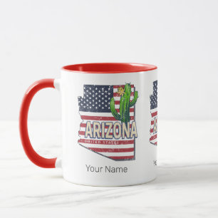 Caneca Arizona State United States Retro Map Vintage EUA