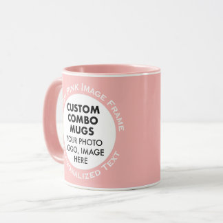 Caneca Armação Redonda 2 x Foto + Texto Amarelo Combo Per