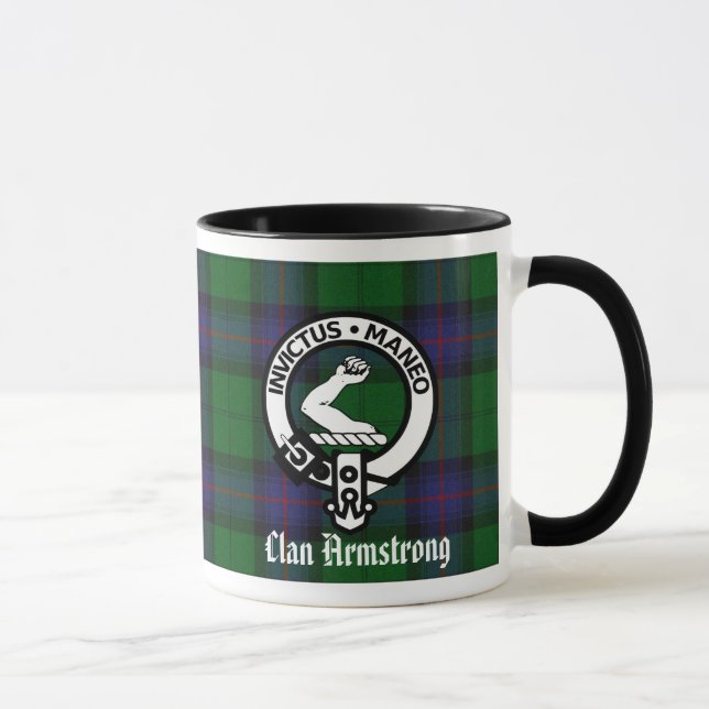 Caneca Armstrong Clan Crest Crachá e Tartan Mug (Direita)