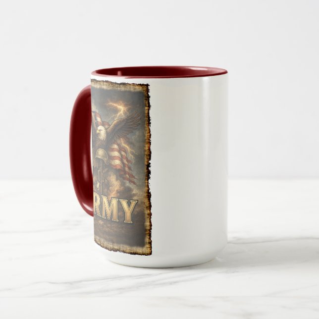 Caneca Army Emblem with Flag and Eagle (Frente Esquerda)