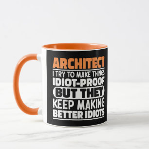 Caneca Arquiteto Eu Tento Fazer As Coisas Idiota Piadas E