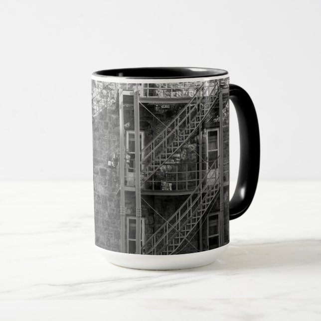 Caneca Arquitetura de Pedra Preta e Branca  (Frente Esquerda)