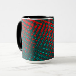 Caneca Arranhões vermelhos cruzando o ciano queimado