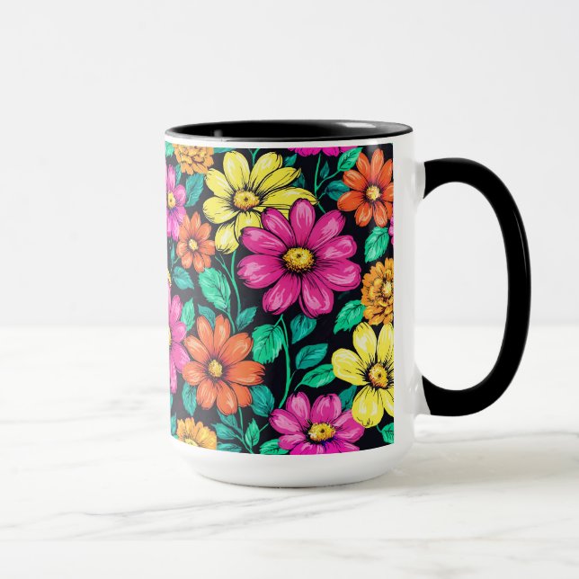 Caneca Arranjo de Flores Coloridas (Direita)