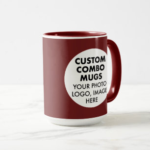 Caneca Arredondado Quadro 2 Foto Logotipo Grande Marrom C