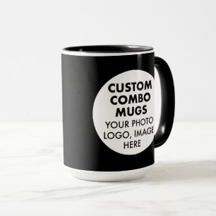 Caneca Arredondado Quadro 2x Logotipo Foto Grande Combina