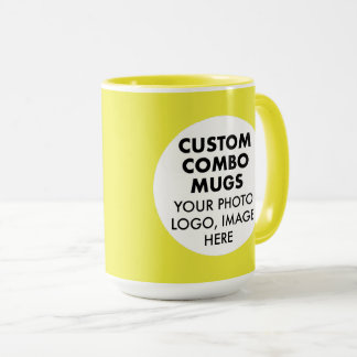 Caneca Arredondar Quadro 2 Foto Logotipo Grande Amarelo C