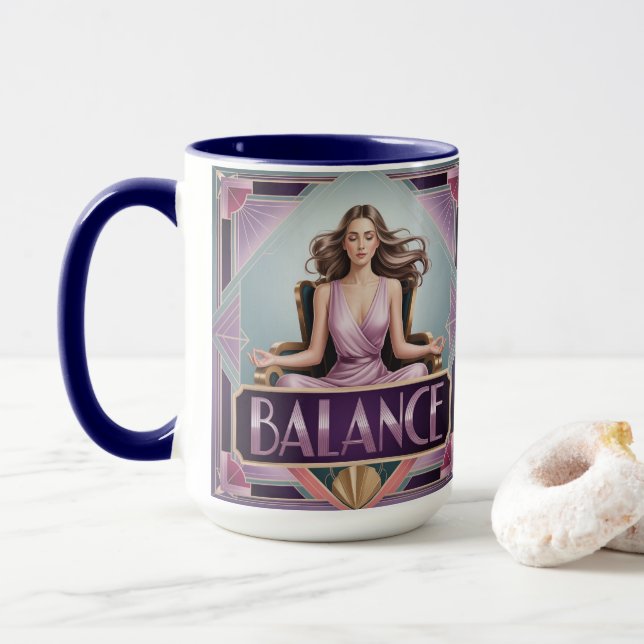 Caneca Art Deco Balance Meditation Mug (Com Donut)