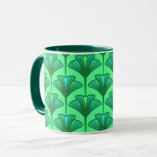 Caneca Art Deco Lily, Jade Green e Turquesa