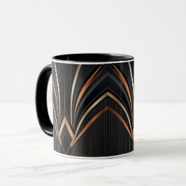 Caneca Art Deco Metallic Geometric Elegance