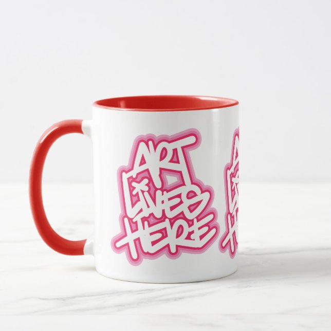 Caneca Art Lives Here Pattern (Esquerda)