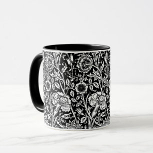 Caneca Art Nouveau Carnação Damask, Black and White