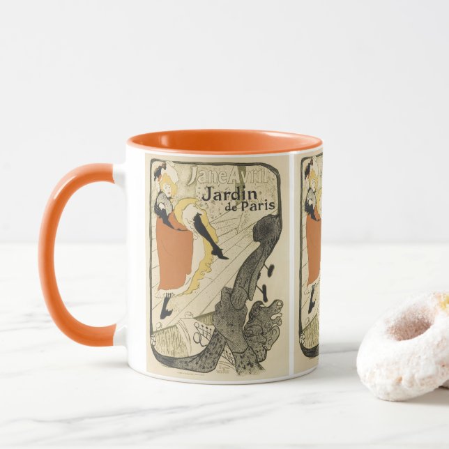 Caneca Art Nouveau Dancer Jane Avril por Toulouse Lautrec (Com Donut)