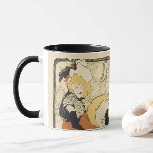 Caneca Art Nouveau Dancer Jane Avril por Toulouse Lautrec (Com Donut)